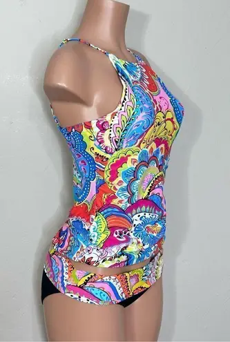 Anne cole New.  colorful tankini set. L-top/M-bottom. Retails $139