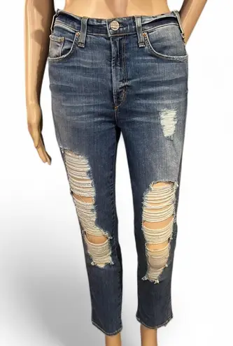 McGuire Denim Women’s Distressed Skinny Mid-rise Jeans Size 28 Ankle Length Rip