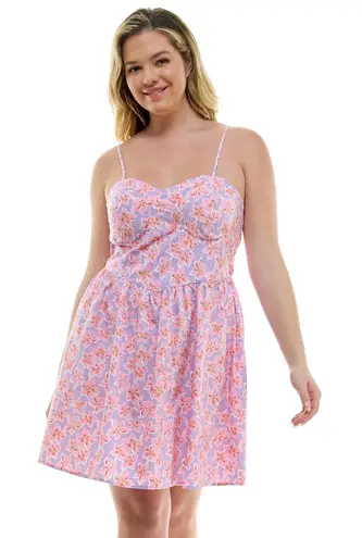 NOBO Floral Mini Dress XXL 19 Lavender Pink Sleeveless Sundress NWT Feminine Purple
