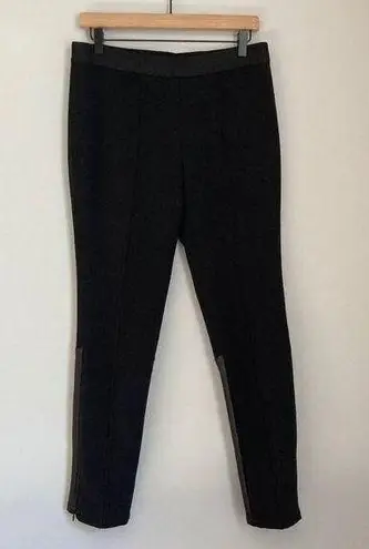 Emerson Fry Pants Womens 4 Black Ponte Pencil Faux Leather Minimalist Capsule