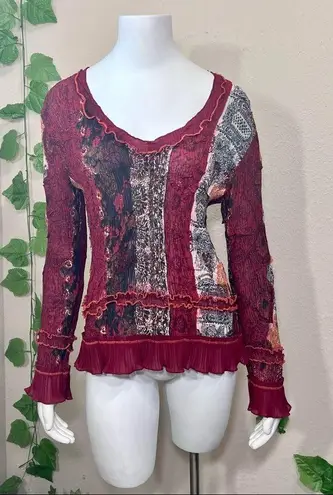 Alberto Makali Multi-print Floral Ruffle Blouse