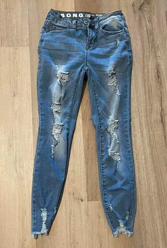 Ripped Skinny Ankle Jeans Size 0