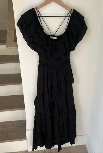 Ulla Johnson Louisa Silk Gown Madi Dress in Black Sz 2