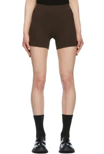 Cotton Citizen The Ibiza Ribbed Bike Shorts in Espresso Brown Size Medium NWT