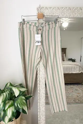 ZARA  The Beth Cotton Striped Pants