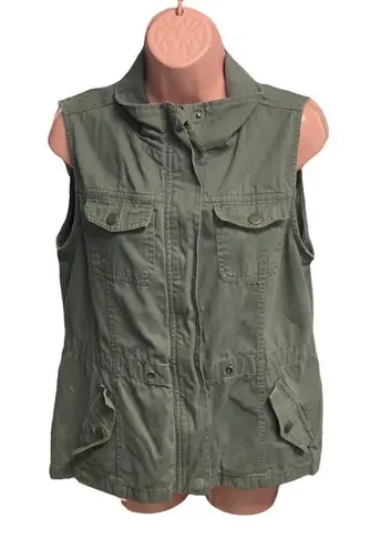 Ashley Outerwear Women’s Army Green Vest Size Medium Zipper Closure - Image 1