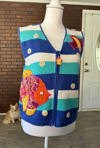 Belle Pointe Belle Point Fish Sweater Vest