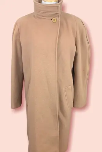 Vintage single button wool swing coat tan L Tan Size L