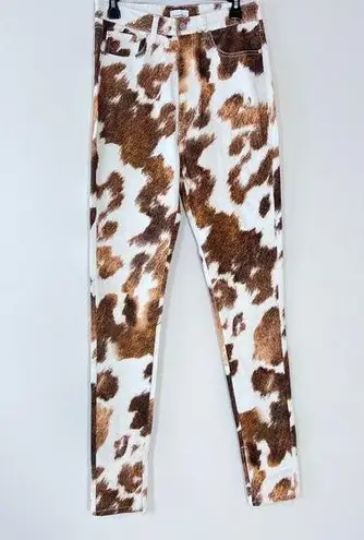 STILETTO SLIT COWHIDE SKINNY JEAN IN BROWN size 29 new without tags