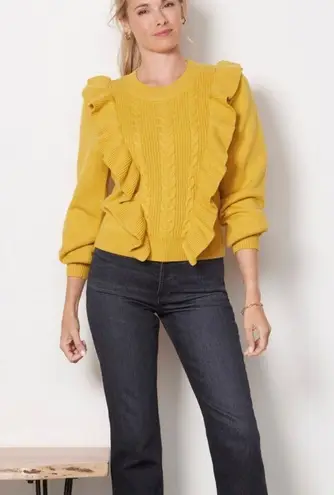 dRA Los Angeles Yellow Ruffle Chic Sweater
