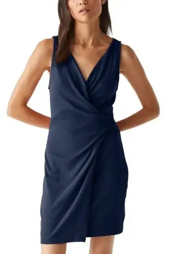 Michael Stars Abby Dress Size Large NEW Faux Wrap NWOT Navy Ultra Rib Classic