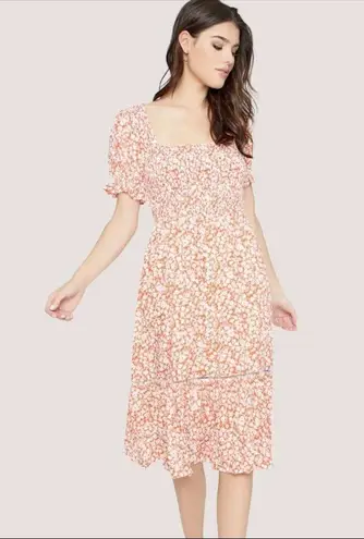 Lost + Wander Sweet Summer Daze Midi Dress Red Floral NWT Size M