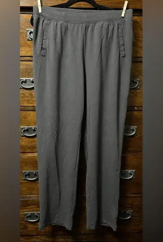 NWOT! Denim & Co. Active Regular Straight Leg Knit Pants Gray Size L