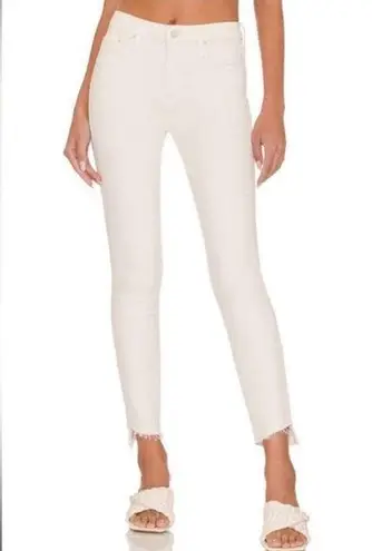Mother Size 26 The Looker Ankle Step Fray in Cream Puffs White Skinny Jean
