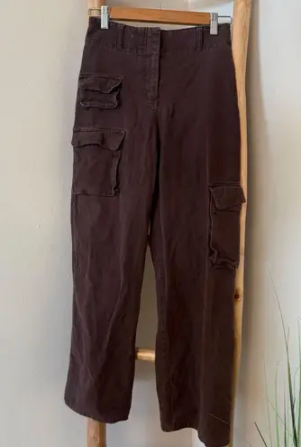 WILFRED FREE ARITZIA COCOA WIDE LEG WOMENS 0 Cargo Pants Brown