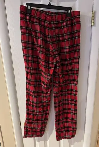 J.Crew Red Plaid Drawstring/ Elastic Waist Pajama Pants Mediums Cotton Size M