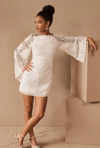 Alice McCALL Berwyn Diamond Veins Anthropologie BHLDN Porcelain White Lace Dress