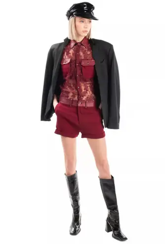 Bloomingdales Philipp Plein Limited Edition Lace & Crepe Playsuit