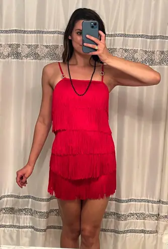 Red Fringe Dress