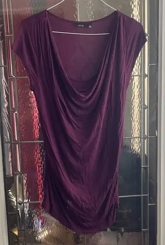 APT.9 SZ L PURPLE TUNIC STRETCH SUPER SOFT TOP W/SCRUNCH SIDES Size L