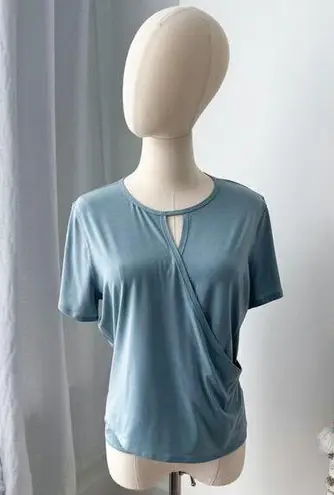 Lululemon  Round Trip Short Sleeve Blue Cast Faux Wrap T-Shirt Women’s Size 4