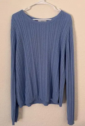 Sag Harbor Light Blue Cable Knit Sweater Women’s XL