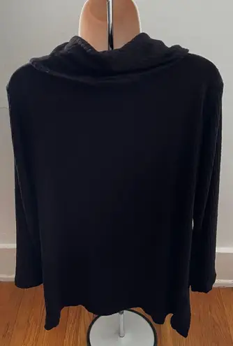 Chico's Chico’s Zenergy Black Ribbed Minimalist Cowl Neck Sweater, size 0 or US S