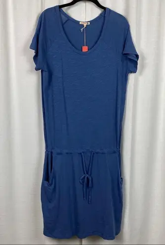 Sundry  Blue Cotton Slub Knit Waist Tie Dress Sz.2(M) NWT