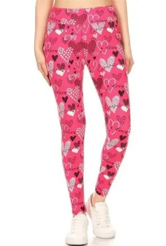 Yoga Band Buttery Soft Valentines Day Print Leggings OS Size undefined