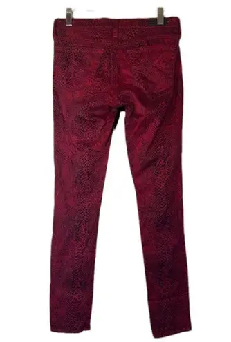 Adriano Goldschmied AG Red Black Leopard Skinny The Legging Jeans Women Sz 27