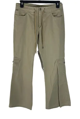 Vintage 90s Juniors Size 13 Baggy Khaki Cargo Pockets Tie Pants Tan