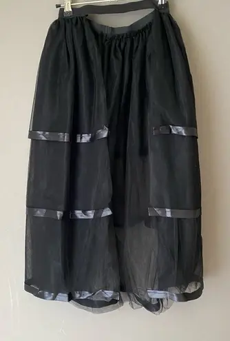 Gothic sz S black sheer half train skirt