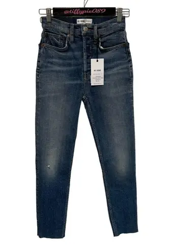 RE/DONE NWT  High Rise Ankle Crop Aged Blue Size 26