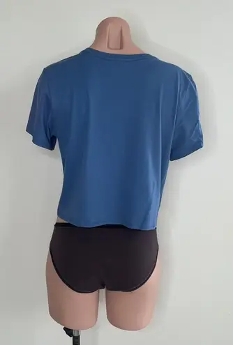 Richer Poorer Pima Cotton Boxy Crop Tee In Blue