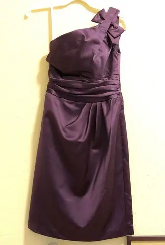 David's Bridal David’s Bridal Purple One Shoulder Satin Dress 2