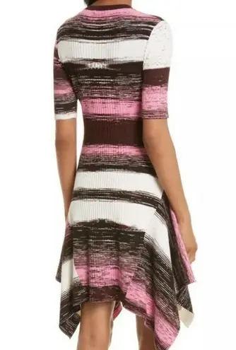 Opening Ceremony Delta Linear Sweater Dress Large Black Ribbed Knit Asymmetric