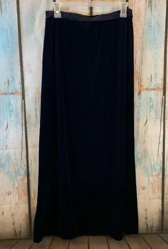 Henri Bendel NOS NWT Vintage Navy Blue Velour Maxi Skirt Size L