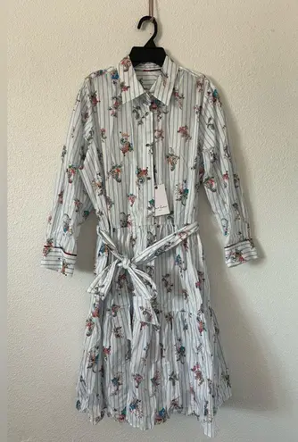 ROBERT GRAHAM Paloma Belted Cotton Mini Shirt Dress sz 10 nwt White