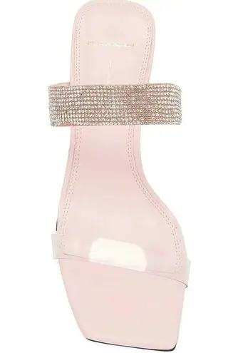 Black Suede Studio Cali SILVER Glitter Slide Sandal Womens Size 38.5