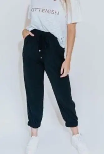 Kittenish Wednesday Drawstring Jogger Pant Black Small