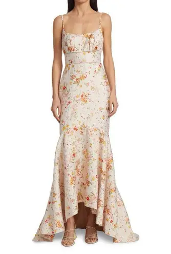 Monique Lhuillier Wildflower Jacquard Mermaid Gown Dress