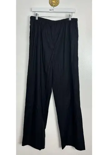 Reformation  Micah Tie Waist Wide Leg Pants in Black Size Large