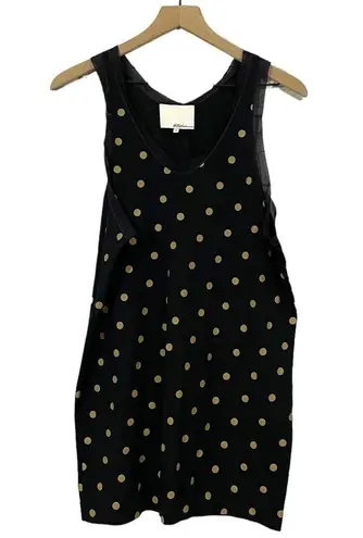 3.1 Phillip Lim Sleeveless Cotton Polka Dot Tank Dress - Black - Small