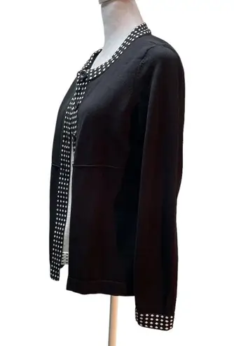 Christopher & Banks Black & White Long Sleeve Mock Cardigan Sweater with Tank S