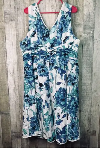 Fashion Bug Size 26W Sleeveless Surplice Peplum Sheath Floral Dress Back Zipper