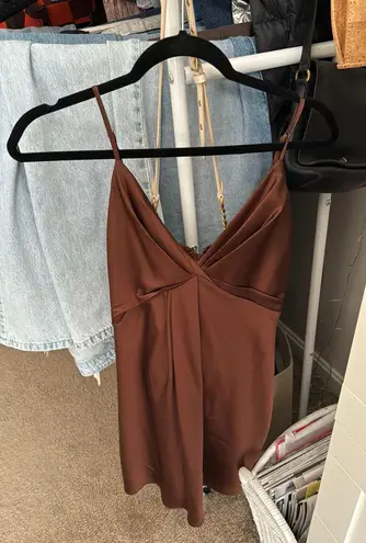 Forever 21 Chocolate Brown Satin Dress