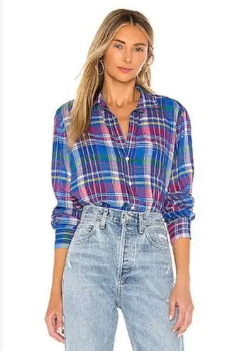 FRANK & EILEEN Madras Plaid Linen Shirt