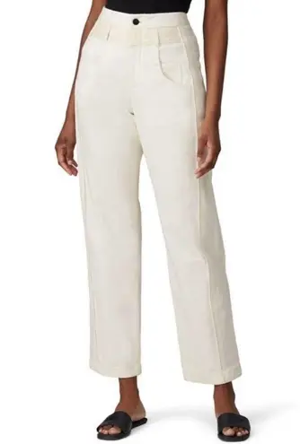 Colovos high rise white cream straight leg ankle jeans 27