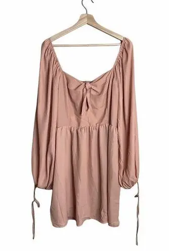 Missguided Misguided long sleeve tie front mini dress NWT Barbiecore