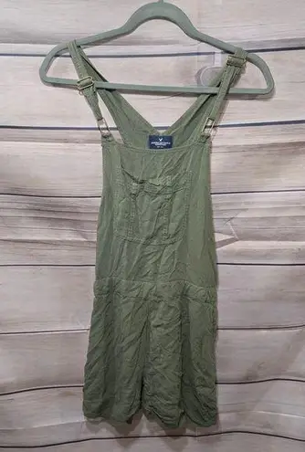 American Eagle Olive Green Utility Overall Women's Short Romper Size XS